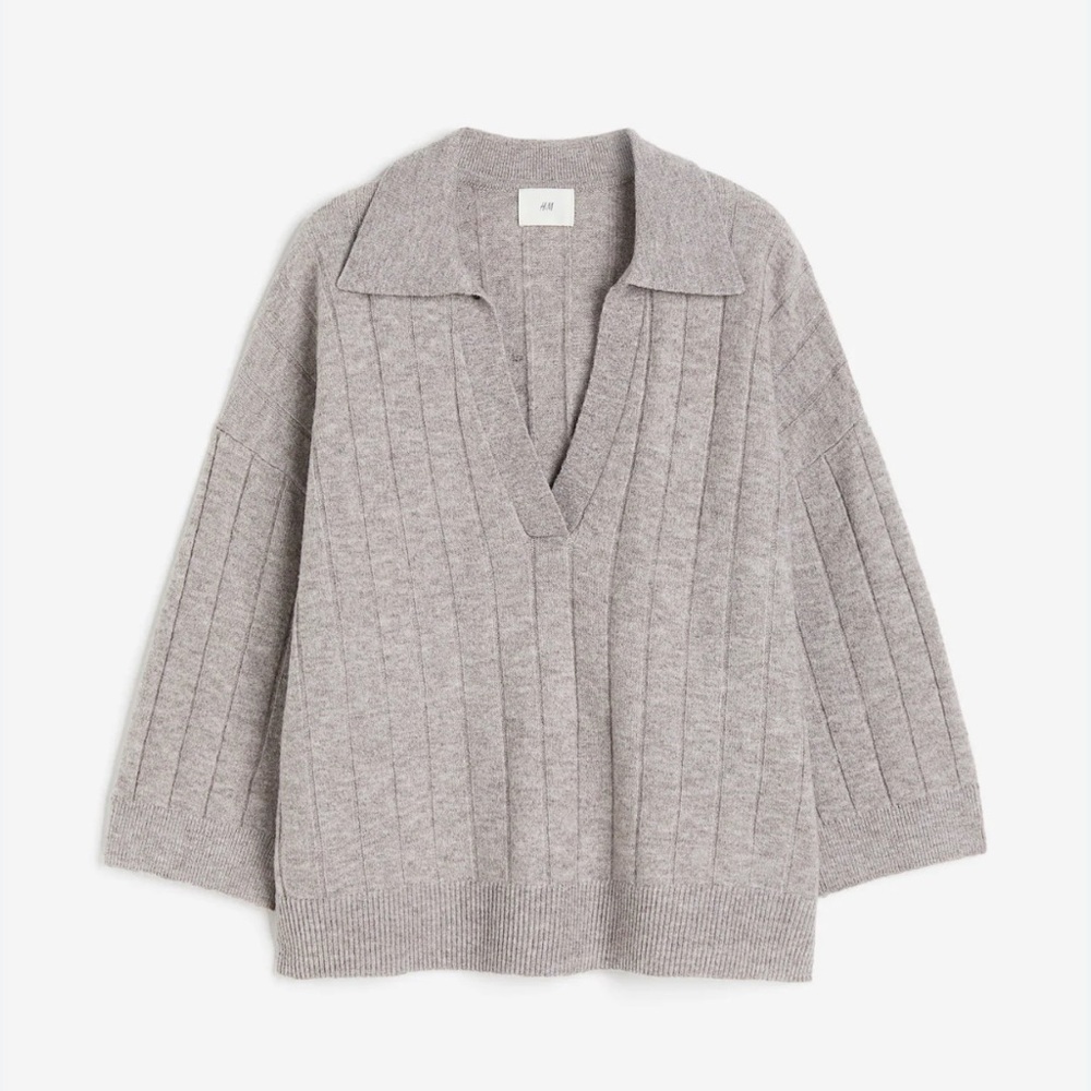 H&M Collared rib-knit jumper